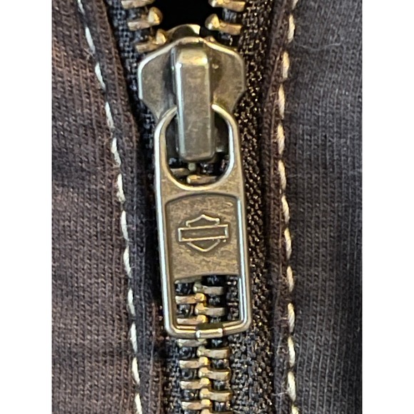 Harley Davidson Madrona Leather Hooded Jacket Brown Size S Biker Motorcycle - Picture 9 of 12